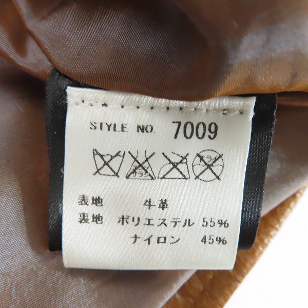 実際に弊社で買取させて頂いたSchott/ショット USA製/60S復刻 カウレザー シングルライダース ジャケット 7009/34の画像 3枚目