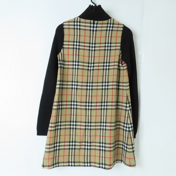 実際に弊社で買取させて頂いたBURBERRY/バーバリー ワンピース ひざ丈 ウール ノバチェック リブニット 8017807/12Y 152cmの画像 1枚目