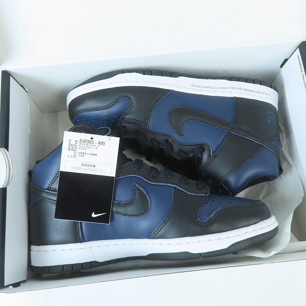 実際に弊社で買取させて頂いたNIKE×FRAGMENT DESIGN/ナイキ×フラグメントデザイン DUNK HI/F ダンクハイ ミッドナイトネイビー DJ0383-400/25.0の画像 8枚目