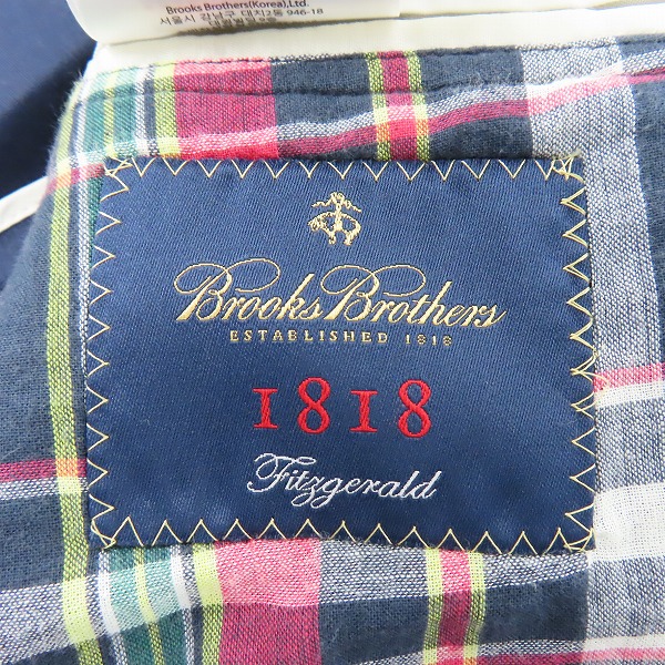 実際に弊社で買取させて頂いたBrooks Brothers/ブルックスブラザーズ TESSUTI DI SONDRIO テーラードジャケット/39Sの画像 2枚目