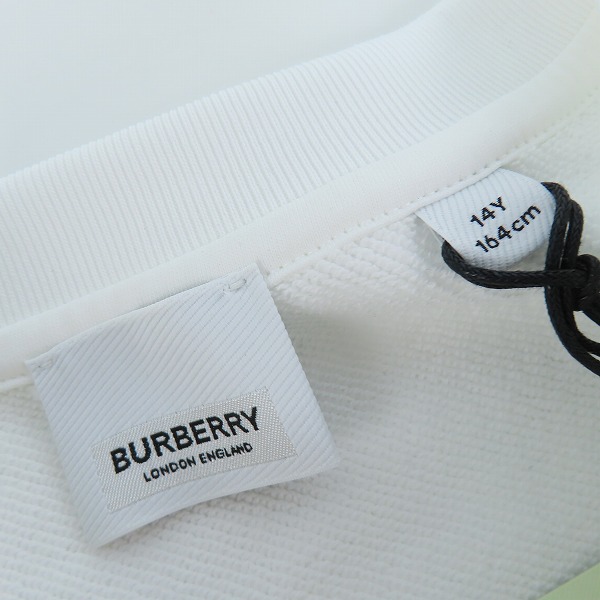 実際に弊社で買取させて頂いた【未使用】BURBERRY/バーバリー 23AW Bianco トーマスベアシグネチャー柄 クルーネックスウェット 8069197/164cmの画像 2枚目