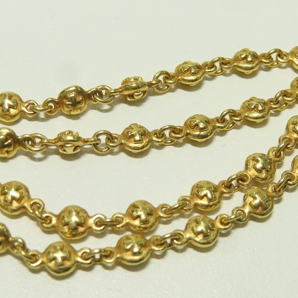 実際に弊社で買取させて頂いたLoree Rodkin/ローリーロドキン 18K/K18YG×1Pダイヤモンド ラウンドクロスボールチェーンネックレスの画像 5枚目