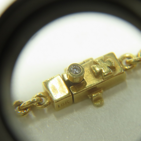 実際に弊社で買取させて頂いたLoree Rodkin/ローリーロドキン 18K/K18YG×1Pダイヤモンド ラウンドクロスボールチェーンネックレスの画像 4枚目