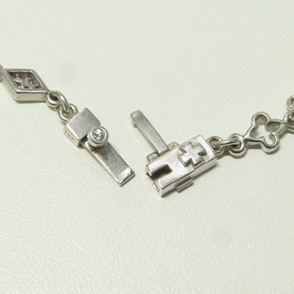 実際に弊社で買取させて頂いたLoree Rodkin/ローリーロドキン 18K/K18WG×1Pダイヤモンド ミックスドオープンゴシックダイヤリンクネックレスチェーンの画像 1枚目
