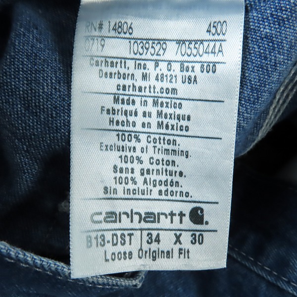 実際に弊社で買取させて頂いたCarhartt/カーハート デニムパンツ/34×30の画像 3枚目