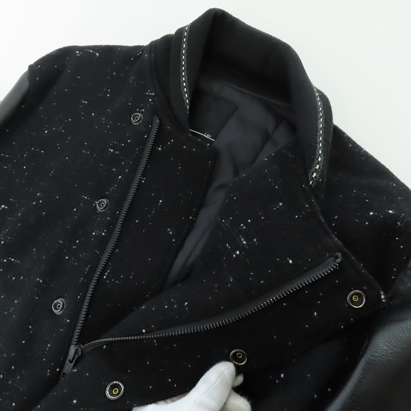 実際に弊社で買取させて頂いたLAD MUSICIAN/ラッドミュージシャン シンサレート 袖レザー メルトン スタジャン 2212-373/46の画像 2枚目