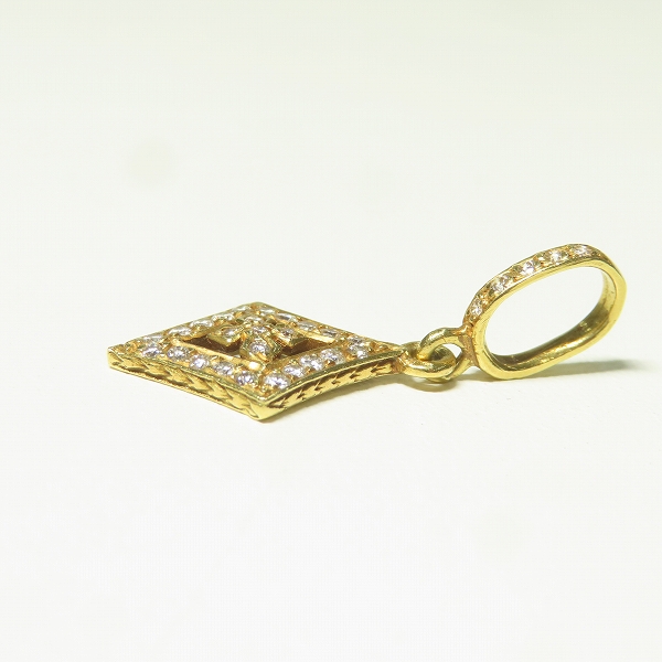 実際に弊社で買取させて頂いたLoree Rodkin/ローリーロドキン 18K/K18YG×パヴェダイヤモンド オープンゴシックダイヤ ペンダントの画像 4枚目