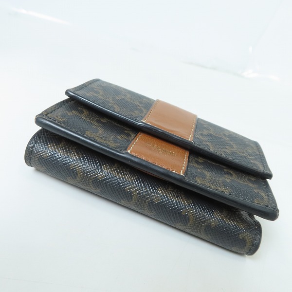 実際に弊社で買取させて頂いたCELINE/セリーヌ マカダム柄 トリオンフ スモールトリフォールド コンパクト/ミニ ウォレット 3つ折り財布の画像 2枚目
