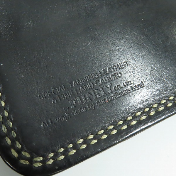 実際に弊社で買取させて頂いたFUNNY/ファニー レザーロングウォレット 長財布 ブラック の画像 4枚目