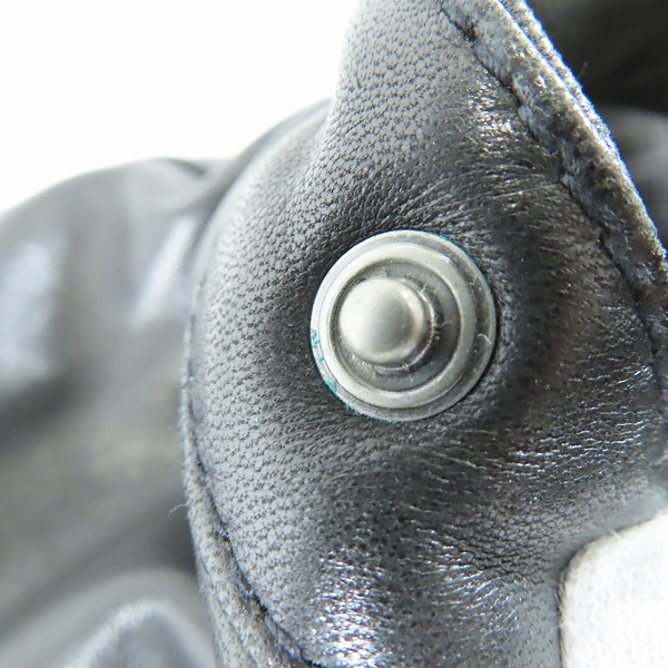 実際に弊社で買取させて頂いたLITHIUM HOMME×MEN'S BIGI/リチウムオム×メンズビギ 羊革 レザー シングルライダースジャケット/03の画像 5枚目