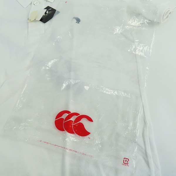 実際に弊社で買取させて頂いた【未使用】CANTERBURY/カンタベリー ロゴ刺繍 ポロシャツ ホワイト RA340016/Lの画像 8枚目