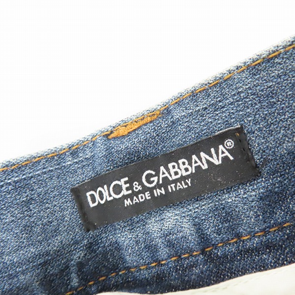 実際に弊社で買取させて頂いたDOLCE&GABBANA/ドルチェアンドガッバーナ/ドルガバ ロゴプレート ダメージ加工デニムパンツ G33GFD/44の画像 2枚目