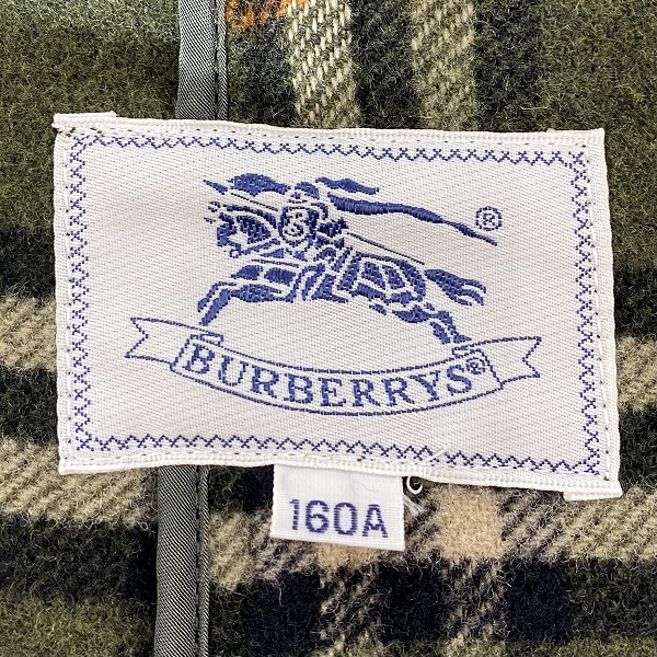 実際に弊社で買取させて頂いたBURBERRY’S/バーバリーズ ダッフルウールコート グリーン BN258-166 160Aの画像 3枚目