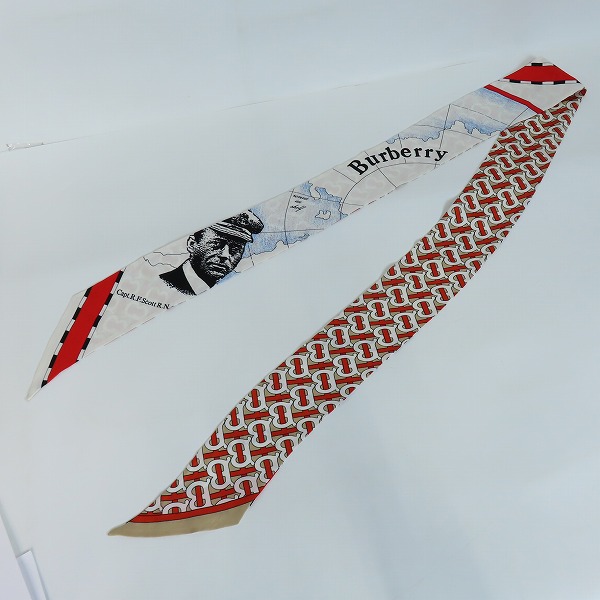 実際に弊社で買取させて頂いたBURBERRY/バーバリー モノグラム/地図 スカーフ/ストール/ミッツア/ツイリーの画像 3枚目