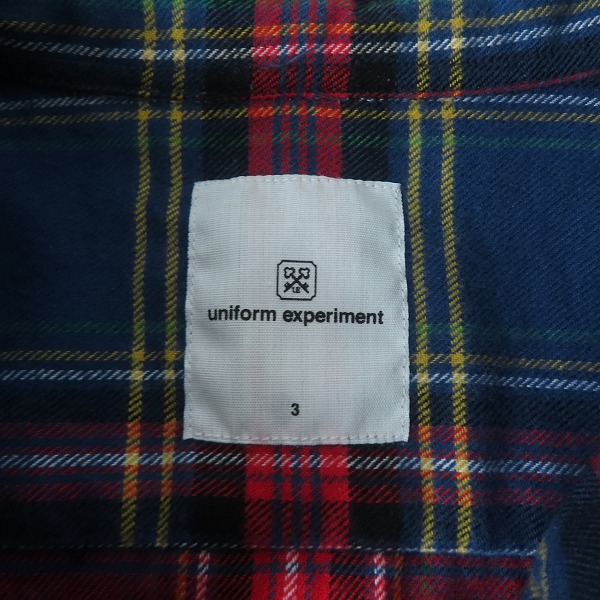 実際に弊社で買取させて頂いたuniform experiment/ユニフォームエクスペリメント ネルシャツ UE-192039/3の画像 2枚目