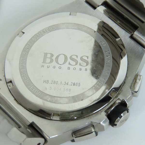 実際に弊社で買取させて頂いた【ジャンク】HUGO BOSS/ヒューゴボス クロノグラフ クォーツ 腕時計 HB-280の画像 4枚目