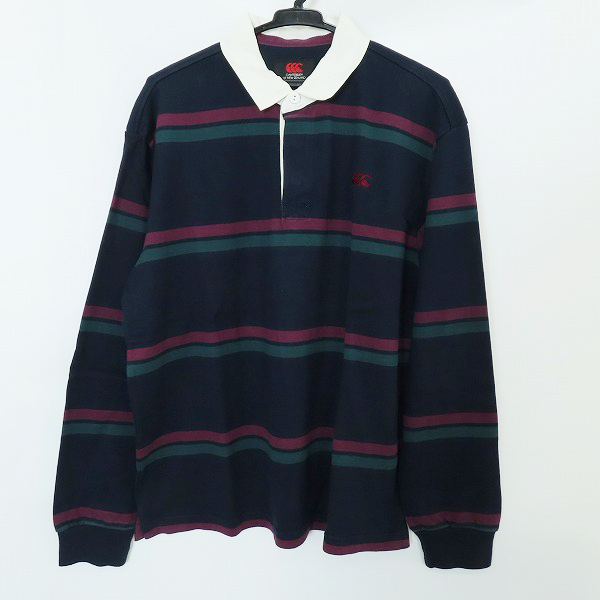 実際に弊社で買取させて頂いたCANTERBURY/カンタベリー ボーダー ロゴ刺繍 長袖ポロシャツ RA44626/L