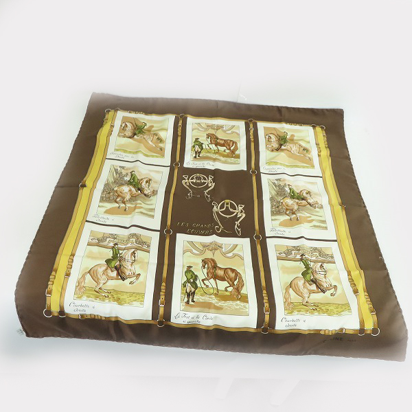実際に弊社で買取させて頂いたCELINE/セリーヌ 馬術 les grands ecuyers シルク100% スカーフ/ストールの画像 5枚目