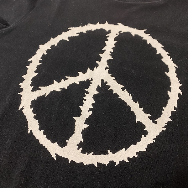 実際に弊社で買取させて頂いたNUMBER (N)INE/ナンバーナイン 08AW ピースマーク Tシャツ ブラック 2の画像 4枚目