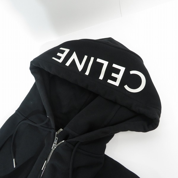 実際に弊社で買取させて頂いたCELINE/セリーヌ 21SS ルーズ ロゴフーディ ジップアップ スウェット パーカー ブラック 2Y497052H/XLの画像 5枚目