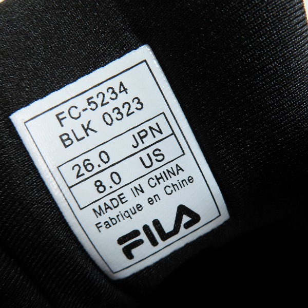 実際に弊社で買取させて頂いた【未使用】FILA/フィラ スニーカー FC-5234BLK/26の画像 5枚目