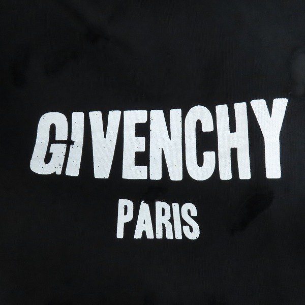 実際に弊社で買取させて頂いた【JPタグ】GIVENCHY/ジバンシイ 18SS Destroyed hoodie ロゴプリントデストロイクラッシュパーカー BM703A3Y0S/Lの画像 7枚目