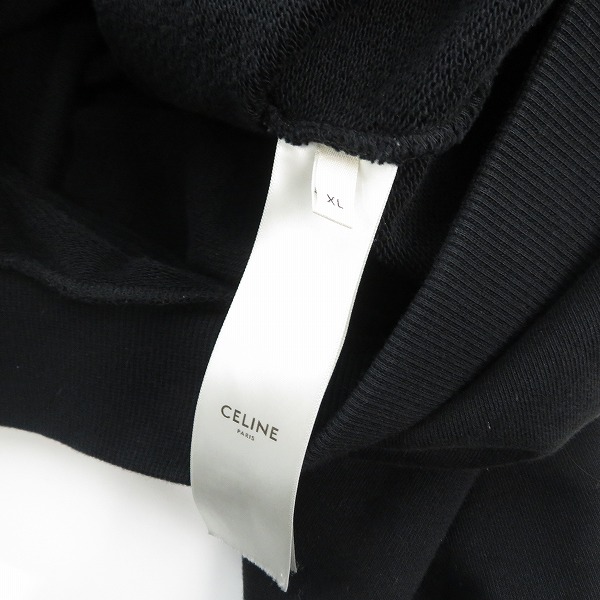 実際に弊社で買取させて頂いたCELINE/セリーヌ 21SS ルーズ ロゴフーディ ジップアップ スウェット パーカー ブラック 2Y497052H/XLの画像 3枚目