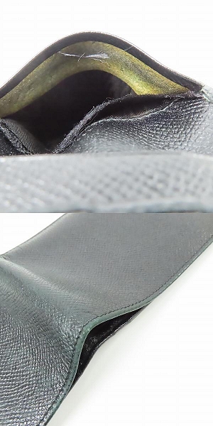 実際に弊社で買取させて頂いたBVLGARI/ブルガリ 財布 二つ折り札入れ ブラック グレインレザーの画像 7枚目