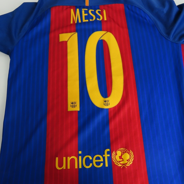 実際に弊社で買取させて頂いたNIKE/ナイキ FCバルセロナ 16/17シーズン レプリカユニフォーム 優勝ワッペン付き #10 メッシ L の画像 6枚目