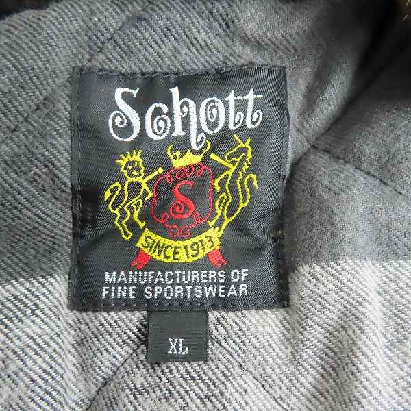 実際に弊社で買取させて頂いたSchott/ショット ヴァーシティジャケット ブルゾン 3112022/XLの画像 2枚目