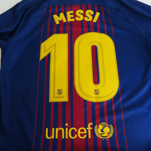 実際に弊社で買取させて頂いたNIKE/ナイキ FCバルセロナ 17/18シーズン レプリカユニフォーム #10 メッシ Lの画像 5枚目