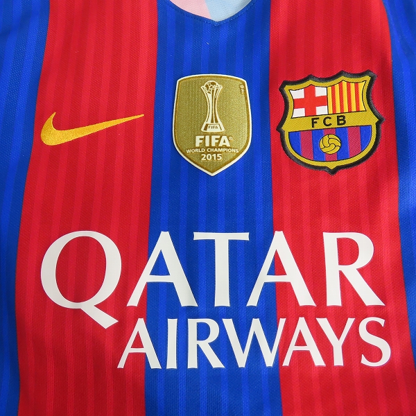 実際に弊社で買取させて頂いたNIKE/ナイキ FCバルセロナ 16/17シーズン レプリカユニフォーム 優勝ワッペン付き #10 メッシ L の画像 3枚目