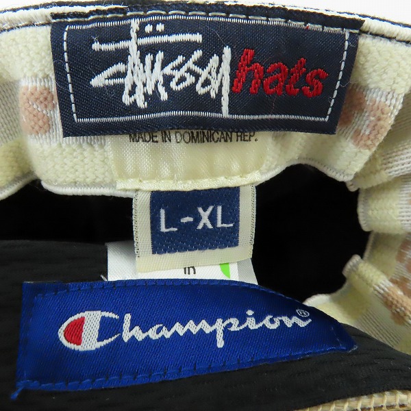 実際に弊社で買取させて頂いた【未使用含む】Champion/チャンピオン STUSSY/ステューシー キャップ 2点セットの画像 5枚目