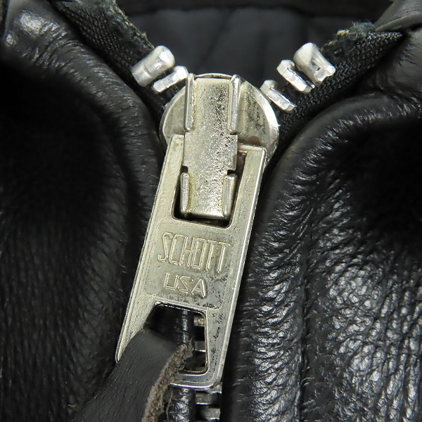 実際に弊社で買取させて頂いたschott/ショット シンサレート 中綿レザージャケット 38の画像 5枚目