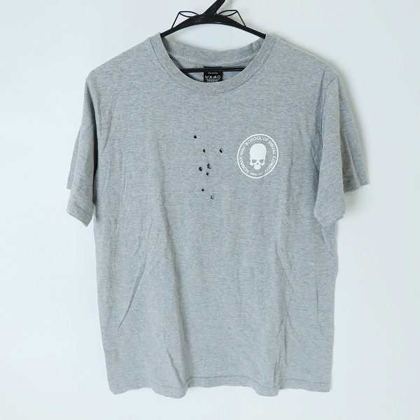 実際に弊社で買取させて頂いたNUMBER (N)INE/ナンバーナイン Tシャツ ドクロ ワンポイント ダメージ加工 グレー/2