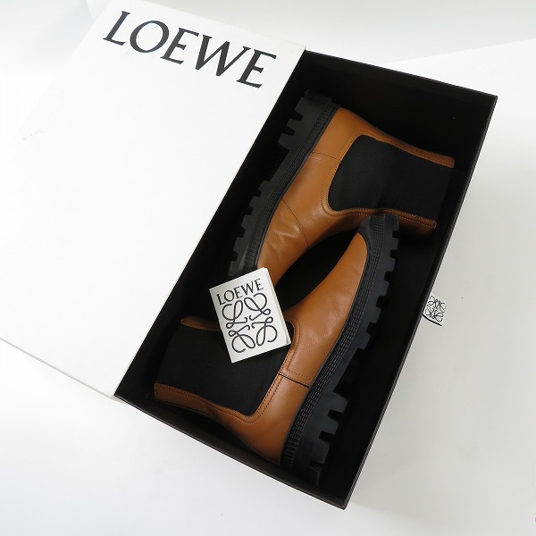 実際に弊社で買取させて頂いたLOEWE/ロエベ レザー サイドゴア チェルシーブーツ 39の画像 9枚目