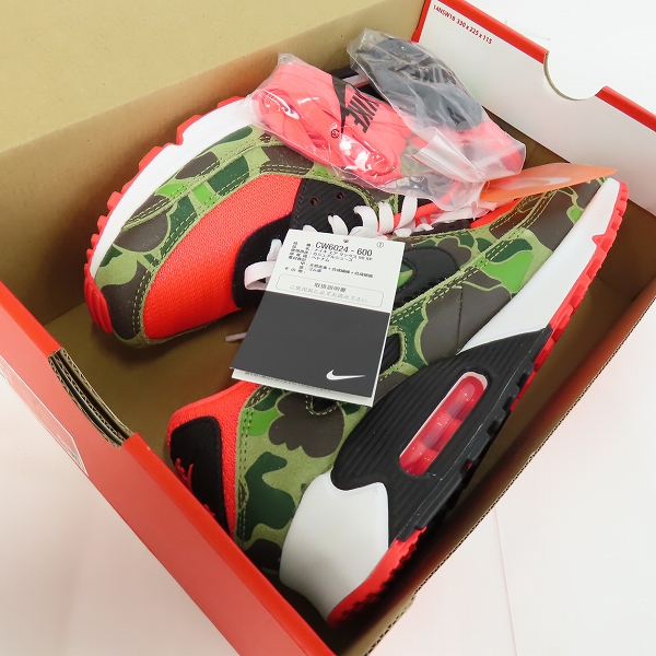 実際に弊社で買取させて頂いた【未使用】NIKE×atmos/ナイキ×アトモス AIR MAX 90 SP REVERSE DUCK CAMO/リバース ダック カモ CW6024-600/27.5の画像 6枚目