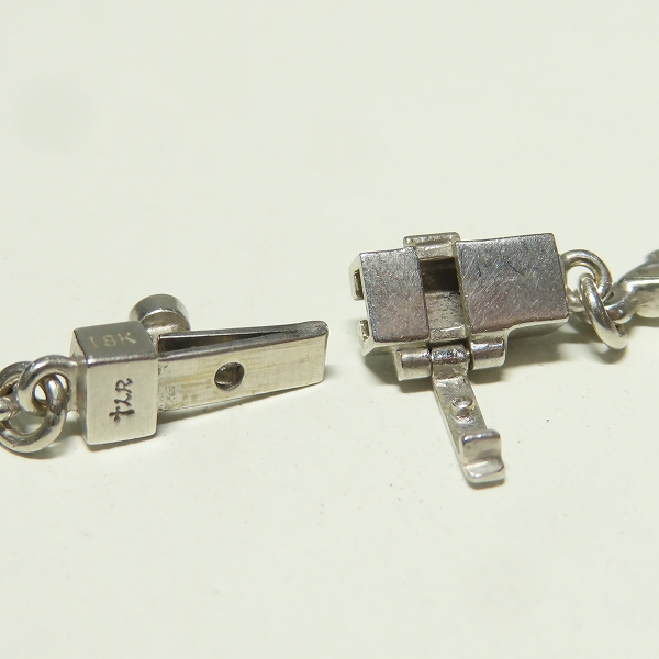 実際に弊社で買取させて頂いたLoree Rodkin/ローリーロドキン 18K/K18WG×1Pダイヤモンド ミックスドオープンゴシックダイヤリンクネックレスチェーンの画像 4枚目