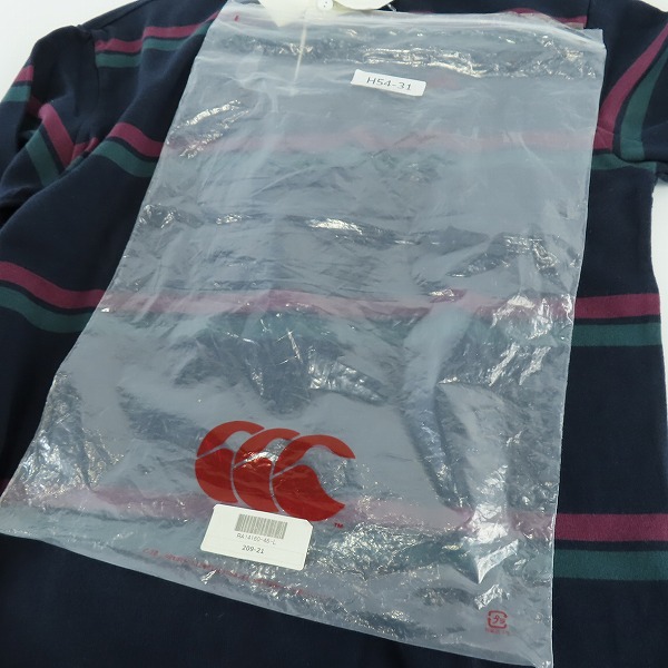 実際に弊社で買取させて頂いたCANTERBURY/カンタベリー ボーダー ロゴ刺繍 長袖ポロシャツ RA44626/Lの画像 7枚目