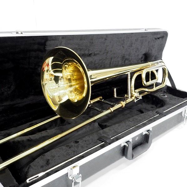 実際に弊社で買取させて頂いた★PLAYTECH/プレイテック テナーバストロンボーン ゴールド ハードケース付