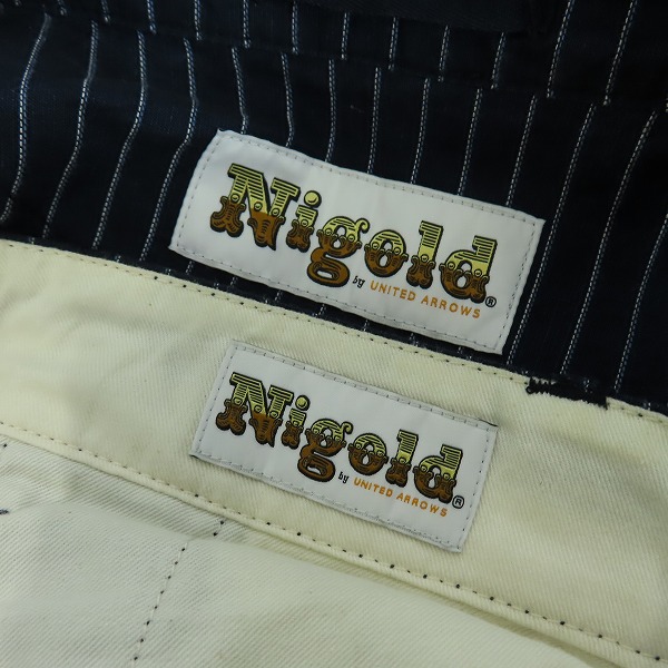 実際に弊社で買取させて頂いたNIGOLD by UNITED ARROWS/ニゴールド ユナイテッドアローズ リネン混ストライプジャケット/パンツ セットアップ/Mの画像 2枚目