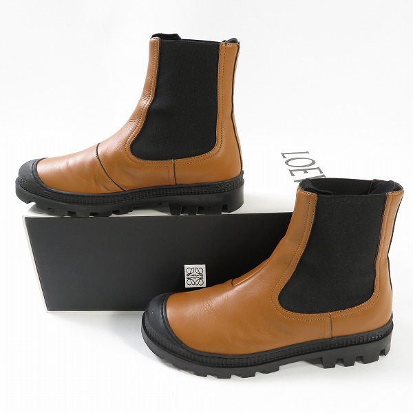 実際に弊社で買取させて頂いたLOEWE/ロエベ レザー サイドゴア チェルシーブーツ 39の画像 3枚目