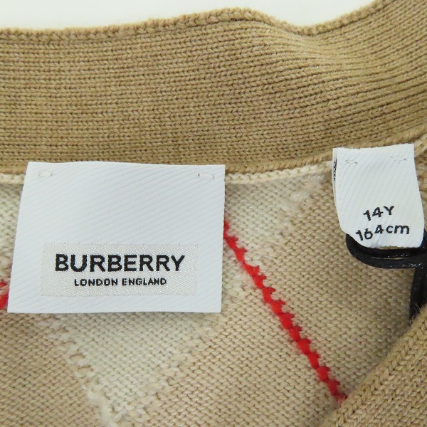 実際に弊社で買取させて頂いたBURBERRY/バーバリー ベアアーガイル柄 カーディガン/14Y 164cmの画像 2枚目