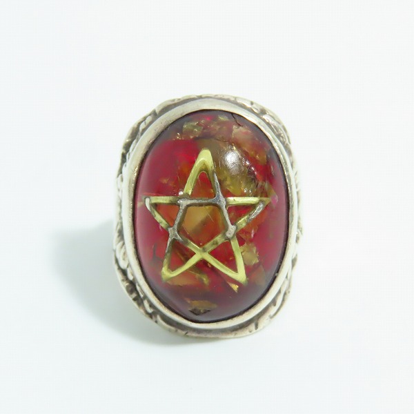 実際に弊社で買取させて頂いたALEX STREETER/アレックスストリーター エンジェルハートリング クラックレッド 9.5号の画像 1枚目