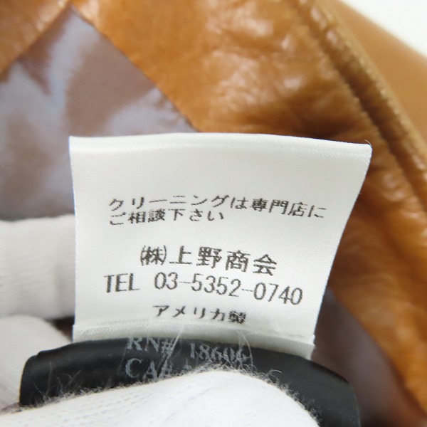 実際に弊社で買取させて頂いたSchott/ショット USA製/60S復刻 カウレザー シングルライダース ジャケット 7009/34の画像 4枚目