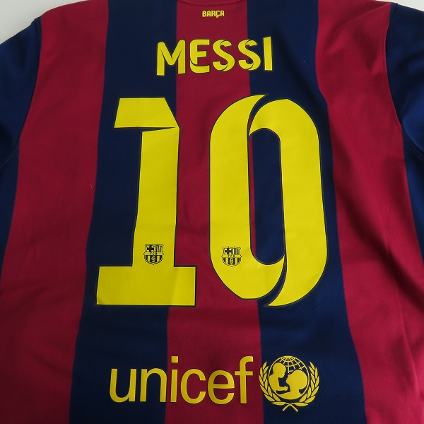 実際に弊社で買取させて頂いたNIKE/ナイキ FCバルセロナ 14/15シーズン レプリカユニフォーム #10 メッシ Lの画像 6枚目
