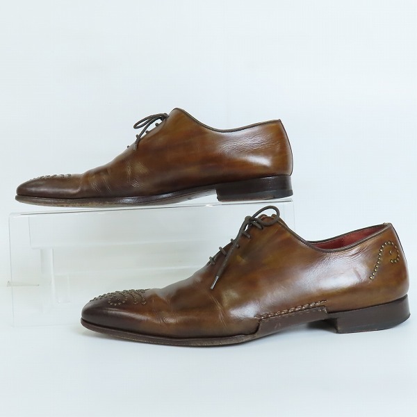 実際に弊社で買取させて頂いたMAGNANNI/マグナーニ メダリオン スタッズ レザーシューズ 14615 /41の画像 3枚目