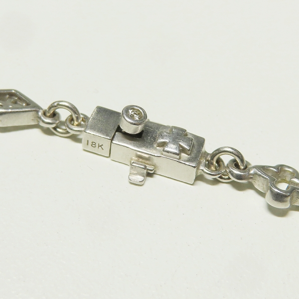 実際に弊社で買取させて頂いたLoree Rodkin/ローリーロドキン 18K/K18WG×1Pダイヤモンド ミックスドオープンゴシックダイヤリンクネックレスチェーンの画像 2枚目