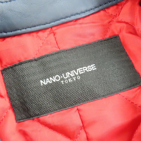 実際に弊社で買取させて頂いた【未使用】nano universe/ナノユニバース 羊革 VINTAGE SINGLE RIDERS/シングルライダースジャケット NUC53L00531SH/Sの画像 2枚目