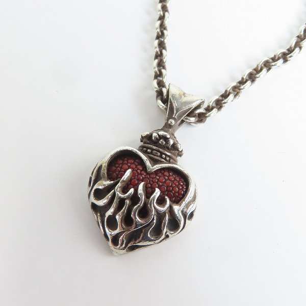 実際に弊社で買取させて頂いた【ギャラ付き】LEATHERS & TREASURES/レザーズアンドトレジャーズ フレームハート ペンダントの画像 1枚目